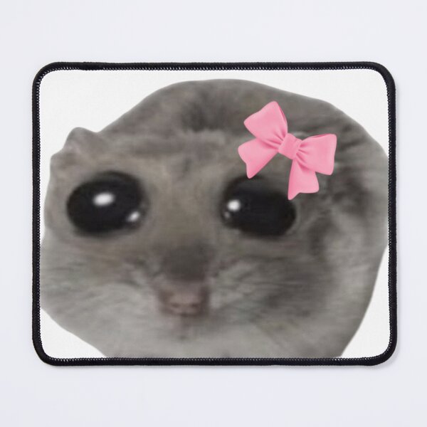 Item preview, Sad hamster wearing coquette bow  designed and sold by SillyLittleSnek.