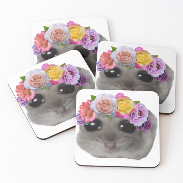 Item preview, Flower crown sad hamster  designed and sold by SillyLittleSnek.