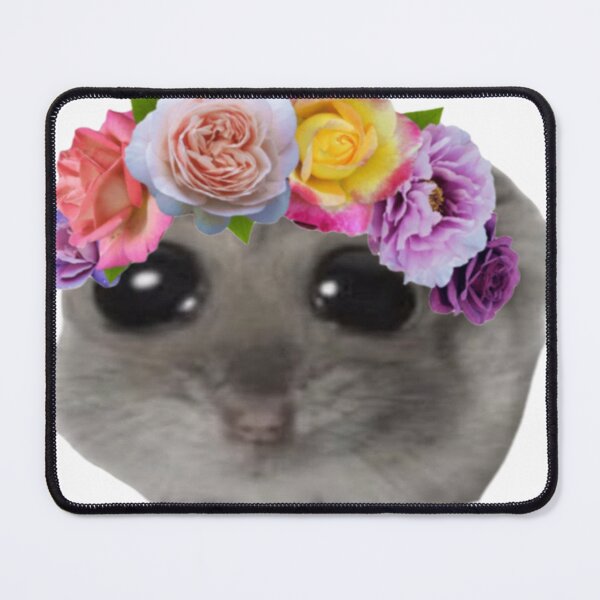 Item preview, Flower crown sad hamster  designed and sold by SillyLittleSnek.