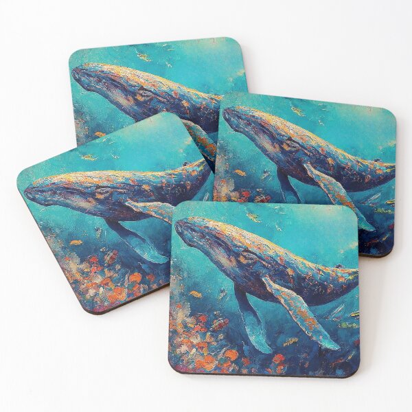 Item preview, Serene Blue Depths Whale Impressionism Art designed and sold by SportsT-Shirts.