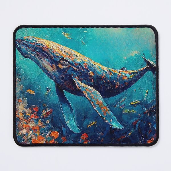 Item preview, Serene Blue Depths Whale Impressionism Art designed and sold by SportsT-Shirts.