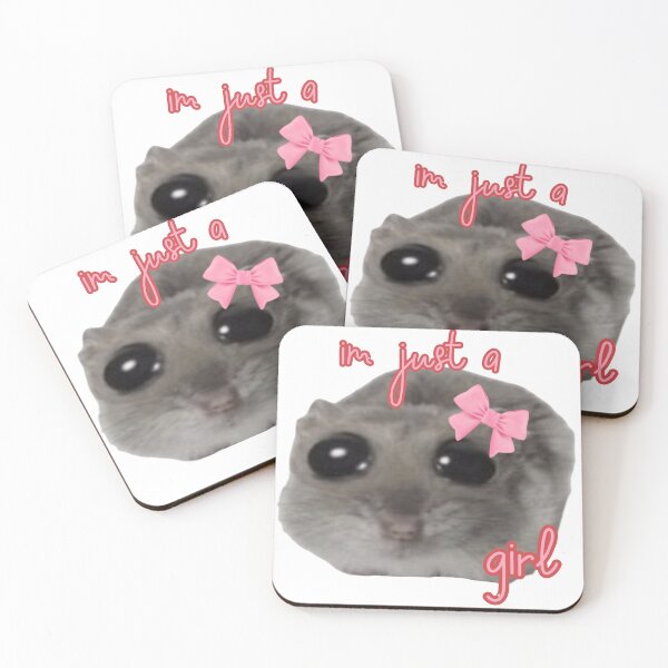 Item preview, Sad hamster meme - im just a girl designed and sold by SillyLittleSnek.