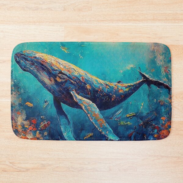 Item preview, Serene Blue Depths Whale Impressionism Art designed and sold by SportsT-Shirts.