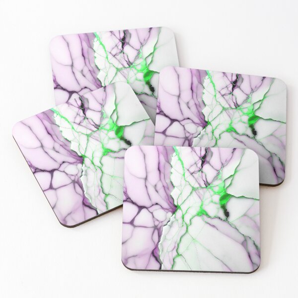 Item preview, White Marble Look (Image Faux Marble) Lilac Veins Green Accents designed and sold by Beachy.