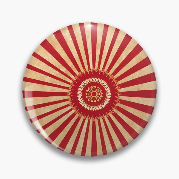 Item preview, Vintage Red & White Sunburst on Textured Brown designed and sold by PrintableByZaah.