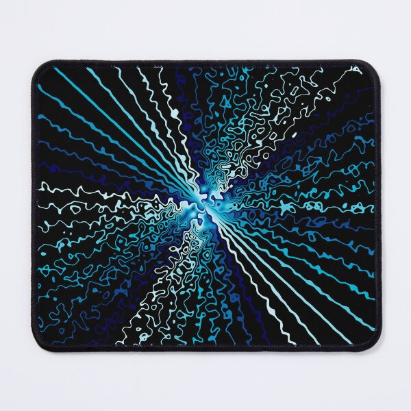 Item preview, Colorful Ripple Abstract Sun Rays Burst Black Aqua designed and sold by EvergreenMotifs.