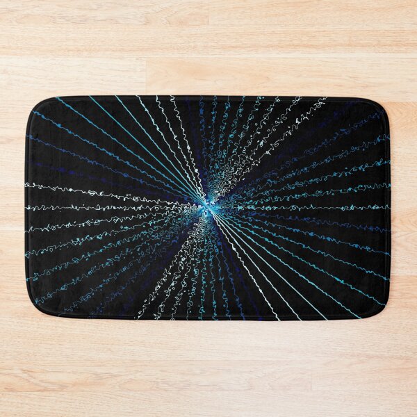 Item preview, Colorful Ripple Abstract Sun Rays Burst Black Aqua designed and sold by EvergreenMotifs.