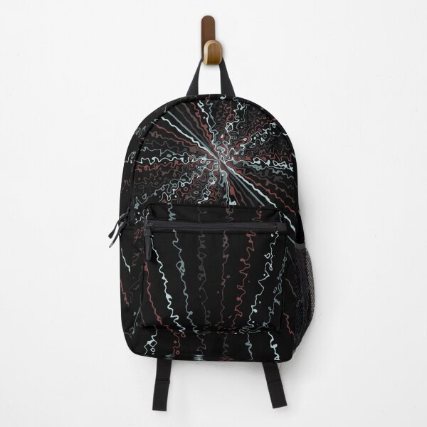Item preview, Colorful Ripple Abstract Sun Rays Burst Black Clay designed and sold by EvergreenMotifs.