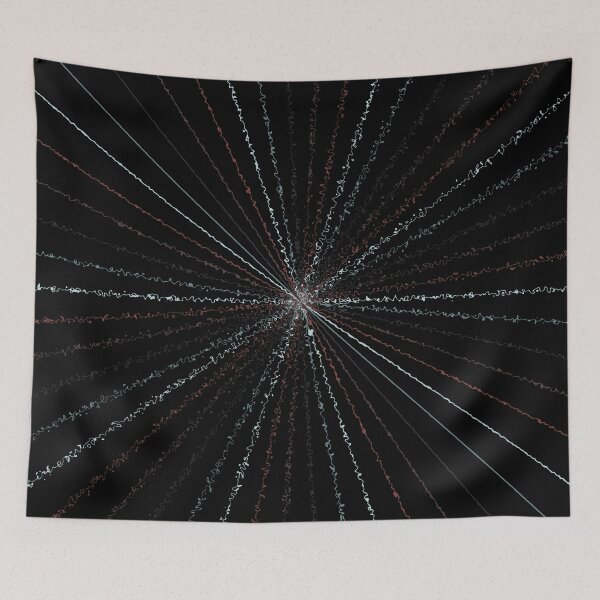 Item preview, Colorful Ripple Abstract Sun Rays Burst Black Clay designed and sold by EvergreenMotifs.