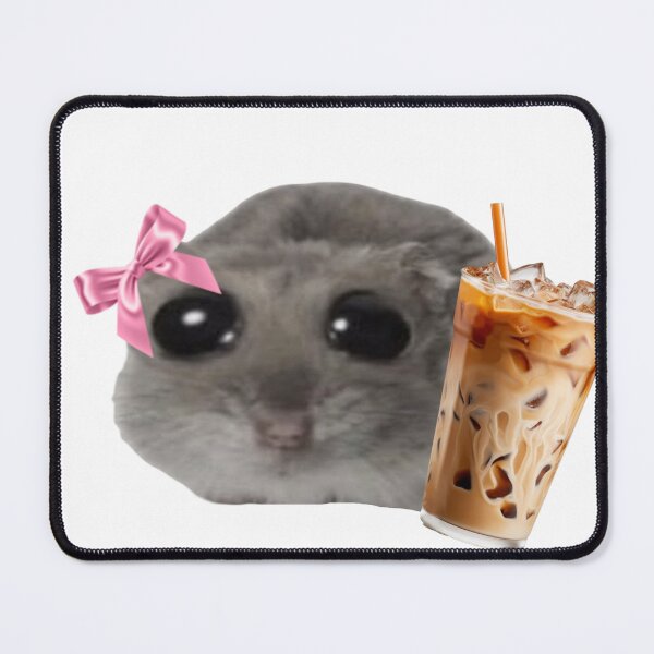 Item preview, sad hamster with iced coffee meme designed and sold by SillyLittleSnek.