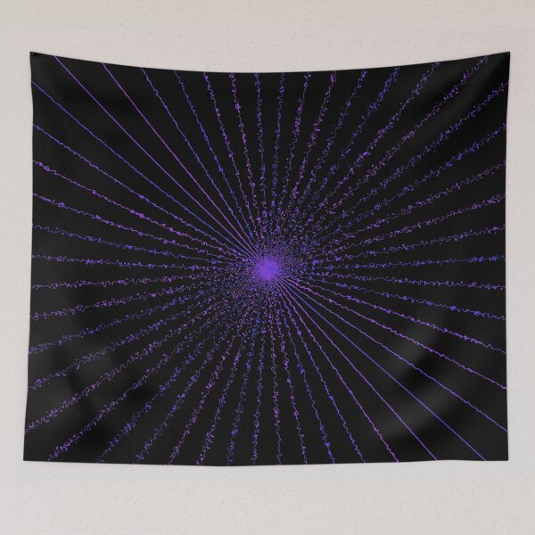 Item preview, Colorful Ripple Abstract Sun Rays Burst Black Blurple designed and sold by EvergreenMotifs.