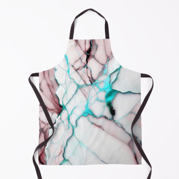 Item preview, White Marble Look (Image Faux Marble) Dusty Pink Veins Cyan Accents designed and sold by Beachy.