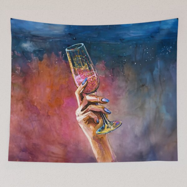 Artikelvorschau, Sekt Aquarell entworfen und verkauft von Olivia Ossege.