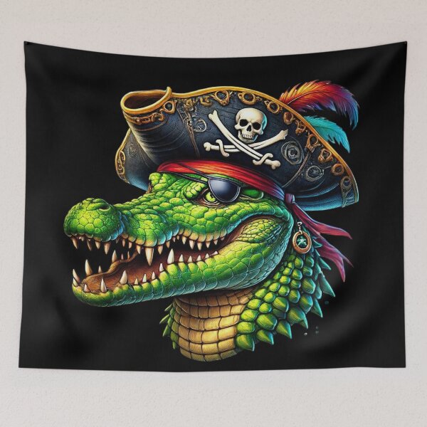 Item preview, The Fierce Pirate Crocodile - Master of the Wild Seas designed and sold by AmigosFurEver.