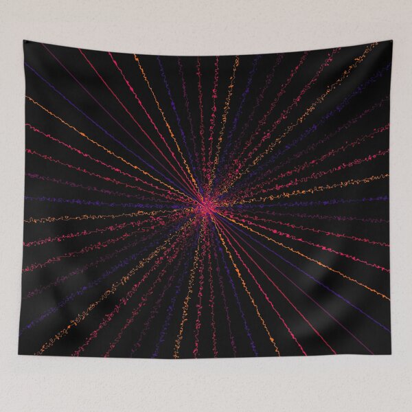 Item preview, Colorful Ripple Abstract Sun Rays Burst Hot Contrast designed and sold by EvergreenMotifs.