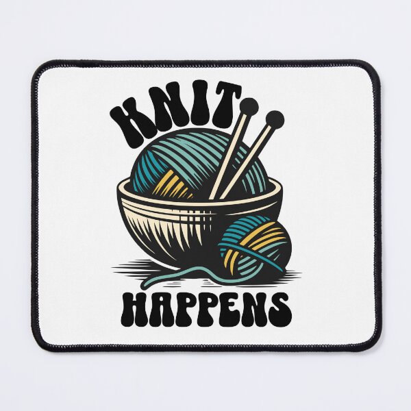 Item preview, Knit happens - funny knitting joke designed and sold by EvergreenWhimsy.