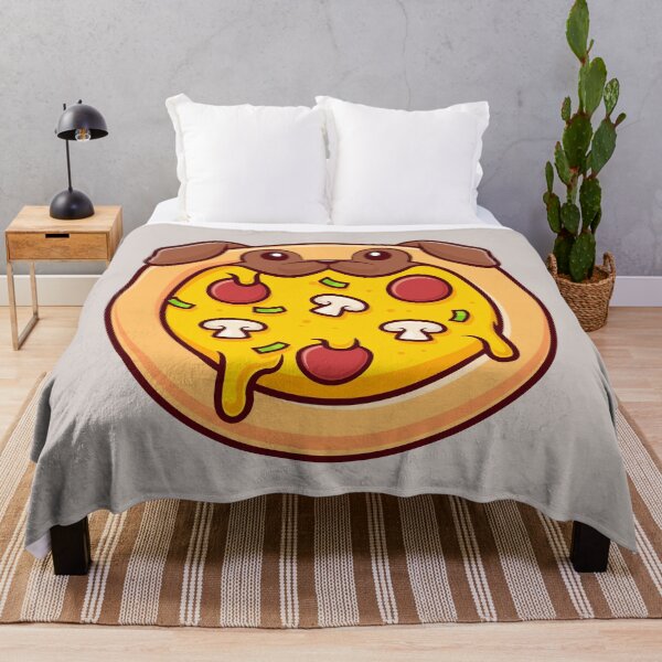 Item preview, Cute Pug Dog with Pizza: Cartoon Vector Icon - Adorable Animal and Food Design designed and sold by hjian8219.