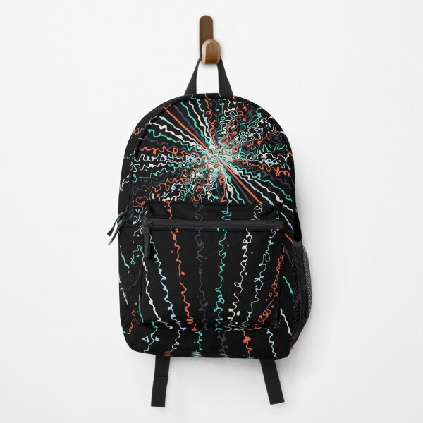 Item preview, Colorful Ripple Abstract Sun Rays Burst Teal Orange designed and sold by EvergreenMotifs.