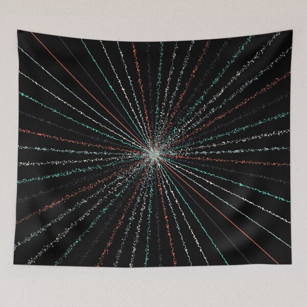 Item preview, Colorful Ripple Abstract Sun Rays Burst Teal Orange designed and sold by EvergreenMotifs.