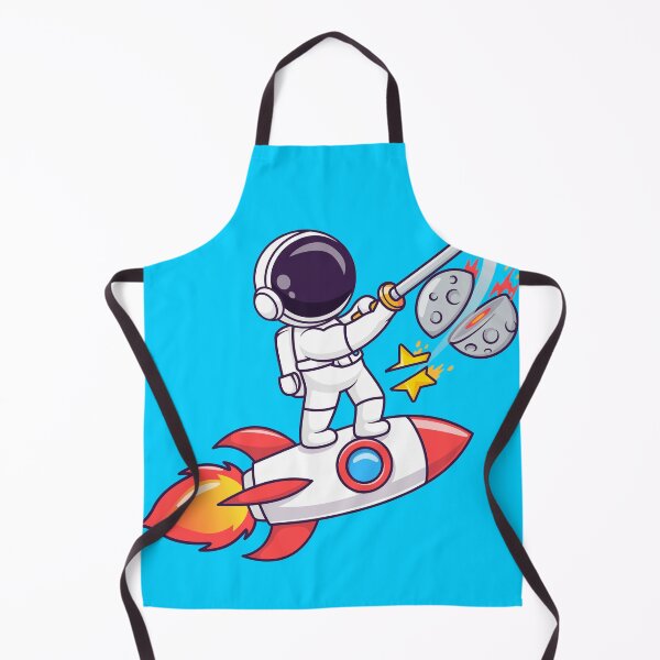 Item preview, "Cute Astronaut Slash Moon Star with Sword Rocket Cartoon Vector Icon" designed and sold by hjian8219.