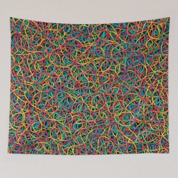 Artikelvorschau, Abstraktes buntes String-Art-Muster entworfen und verkauft von calibrit.