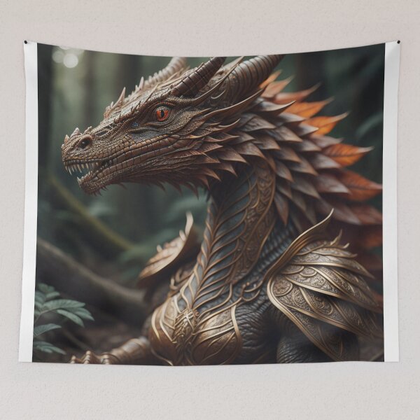 Item preview, Bronze Armored Guardian Dragon Of The Enchanted Forest designed and sold by EnchantedVista.