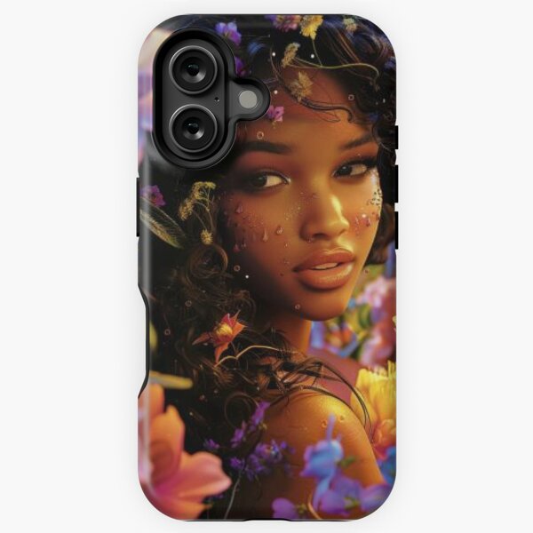 Item preview, Digital Art: Enchanting Portrait of a Woman Amidst Vibrant Flowers, Showcasing the Mystical Beauty and Serenity of Nature in Artistic Expression designed and sold by myMildDesign.