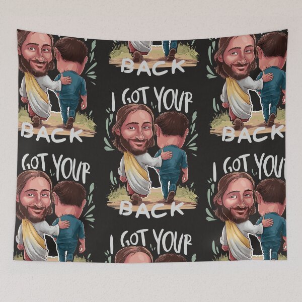 Item preview, Inspirational Jesus "I Got Your Back" Cartoon Design | Light-Hearted Christian Art for All Products | HahaHandlesHub designed and sold by HahaHandlesHub.