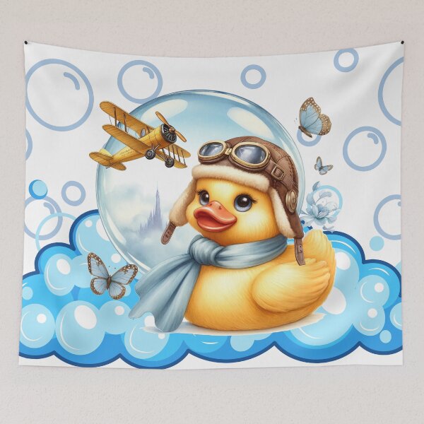 Item preview, Aviator Duck in Bubble Wonderland designed and sold by Sillytoe.
