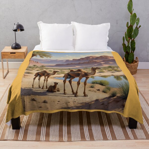 Item preview, Desert landscape with camels designed and sold by seahorse crossing.