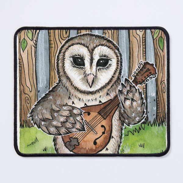 Item preview, Folk Friends Mandolin Owl designed and sold by KCIllustrates.