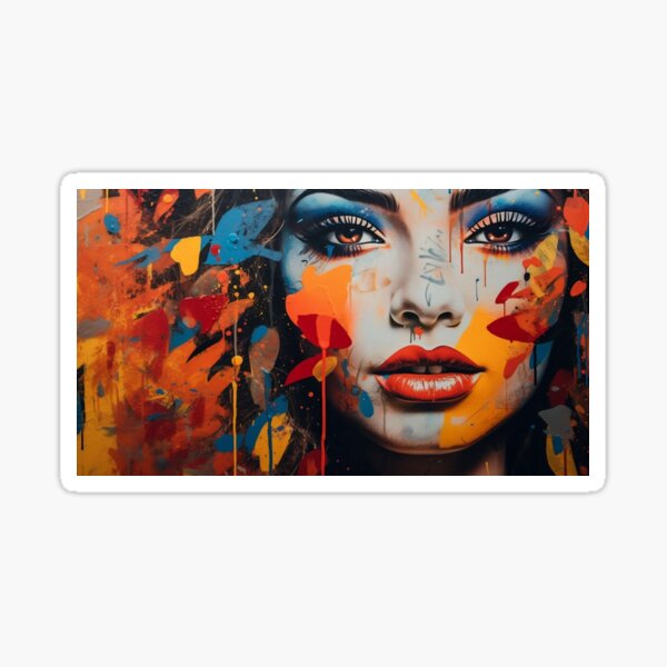 Item preview, Vibrant Abstract Portrait of a Woman designed and sold by dombursaidpos.