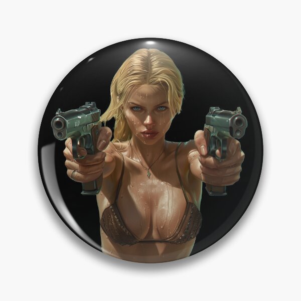 Item preview, Run for Your Life!!! Beautiful Girl 2 Guns Aimed at your head!!! designed and sold by DyfunctionalTee.