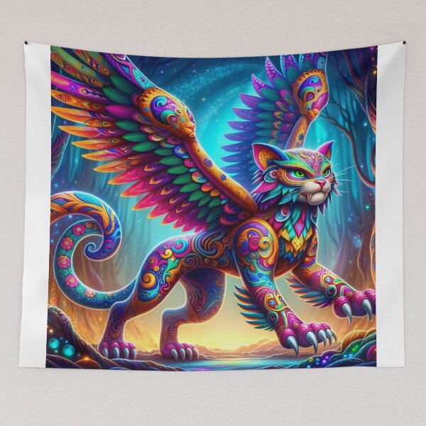 Item preview, Alebrije Gato Alado designed and sold by MexArtAI-shop.