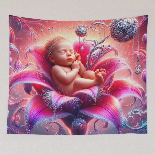 Item preview, Baby asleep in Flower designed and sold by connie campbell.