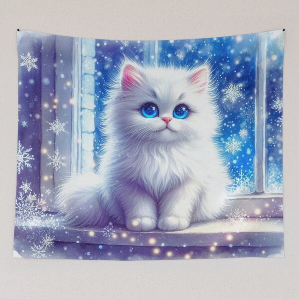 Item preview, Beautiful Persian Kitten | Cute Cat In The Snow designed and sold by Chic-Fun.