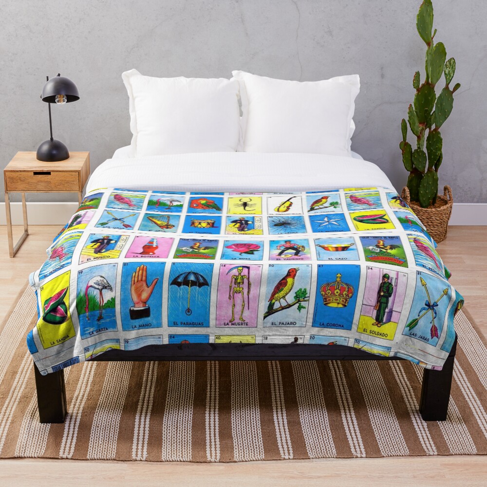 "Lottery / Mexican Bingo" Throw Blanket for Sale by SAUHER Redbubble