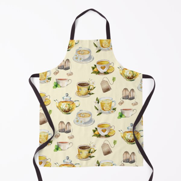 Item preview, Watercolor Lemons Tea Design Teacups Teapots Vintage Aesthetic Summer Autumn Illustration designed and sold by Annika Shurafa.