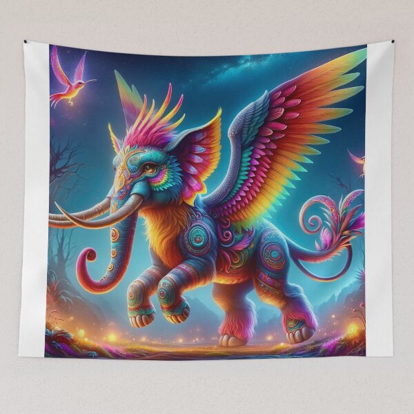 Item preview, Alebrije Elefante Colibrí designed and sold by MexArtAI-shop.