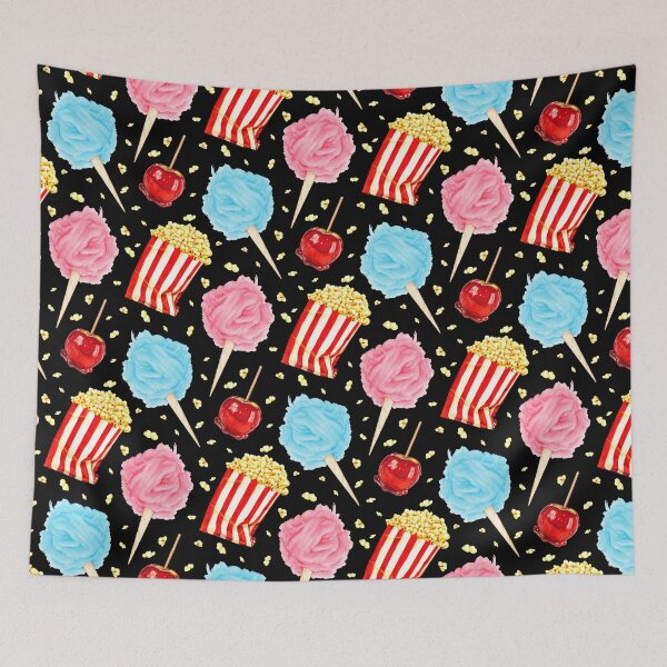 Item preview, Carnival Snacks Pattern - Black designed and sold by Kelly  Gilleran.