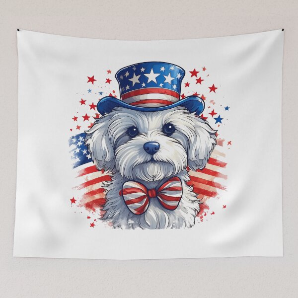 Item preview, Cute Maltese 4th of July American Dog designed and sold by lando218.