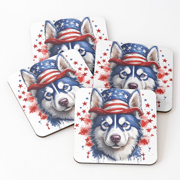 Item preview, Cute Siberian Husky 4th of July American Dog designed and sold by lando218.