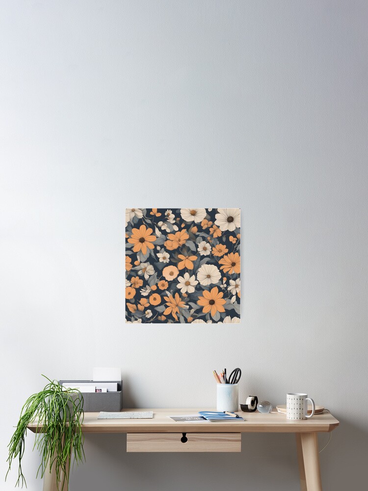 Thumbnail 2 of 3, Poster, Abstract Flower Pattern designed and sold by GhostlyShadow.