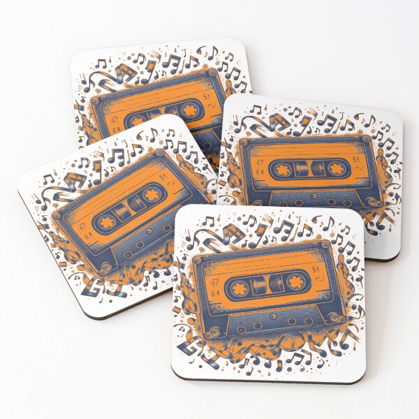 Item preview, Retro Cassette Tape Illustration with Orange Accent designed and sold by geartes.