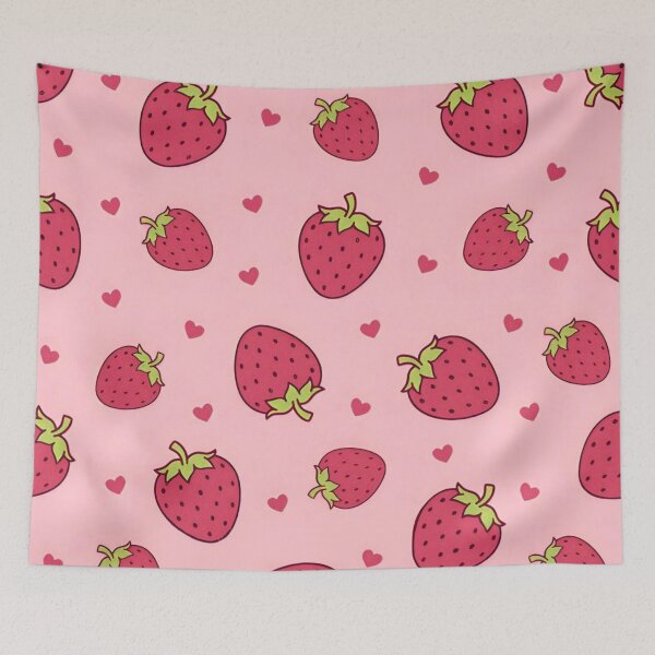 Item preview, Pink strawberry pattern designed and sold by Madison Creates.