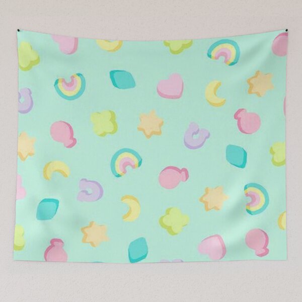 Item preview, Rainbow cereal marshmallow pattern designed and sold by Madison Creates.
