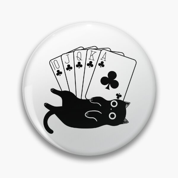 Item preview, Fainting Cat w/ Royal Flush Poker Hand designed and sold by GoblinBoutique.