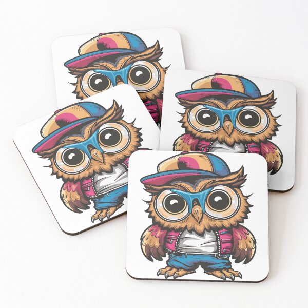 Item preview, owl  big eye hip-hop cool sticker tranparent  designed and sold by TK Art1989.