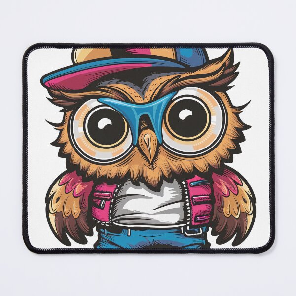 Item preview, owl big eye hip-hop cool sticker tranparent designed and sold by TK Art1989.