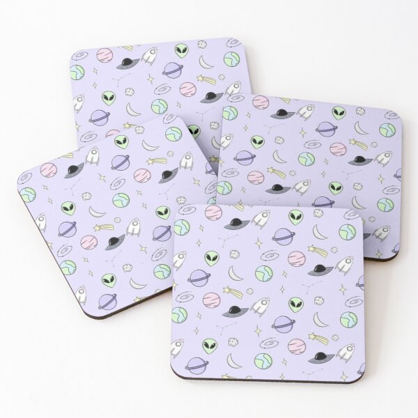 Item preview, Alien planets and stars purple pattern designed and sold by Madison Creates.